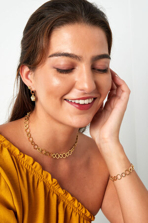 Halskette mit kleinen und großen runden Gliedern – Gold h5 Bild2